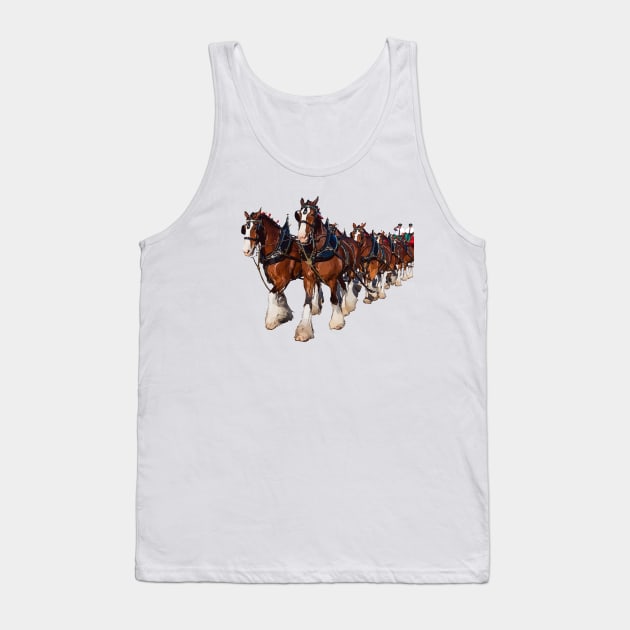 Clydesdale Eight Horse Hitch Tank Top by Lakeric